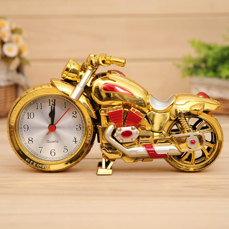 Super Cool Motorcycle Alarm Clock Watch Shape Creative Retro Gifts