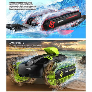 Kids Amphibious RC Tank 360° Drift Stunt Remote Control Tank Deformation Crawler Waterproof Remote Control Toys