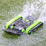 Kids Amphibious RC Tank 360° Drift Stunt Remote Control Tank Deformation Crawler Waterproof Remote Control Toys