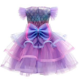 Girls Mermaid Dress Princess Costume 6 Layers Cake Dress Birthday Party Tutu Dress