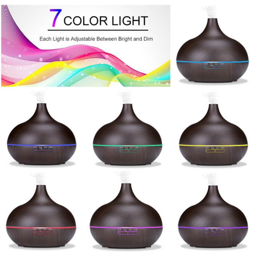 Aroma Diffuser Air Humidifier Essential oil diffuser 400ML Ultrasonic Remote Control Cool Mist Fogger LED Lamp