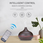 Aroma Diffuser Air Humidifier Essential oil diffuser 400ML Ultrasonic Remote Control Cool Mist Fogger LED Lamp