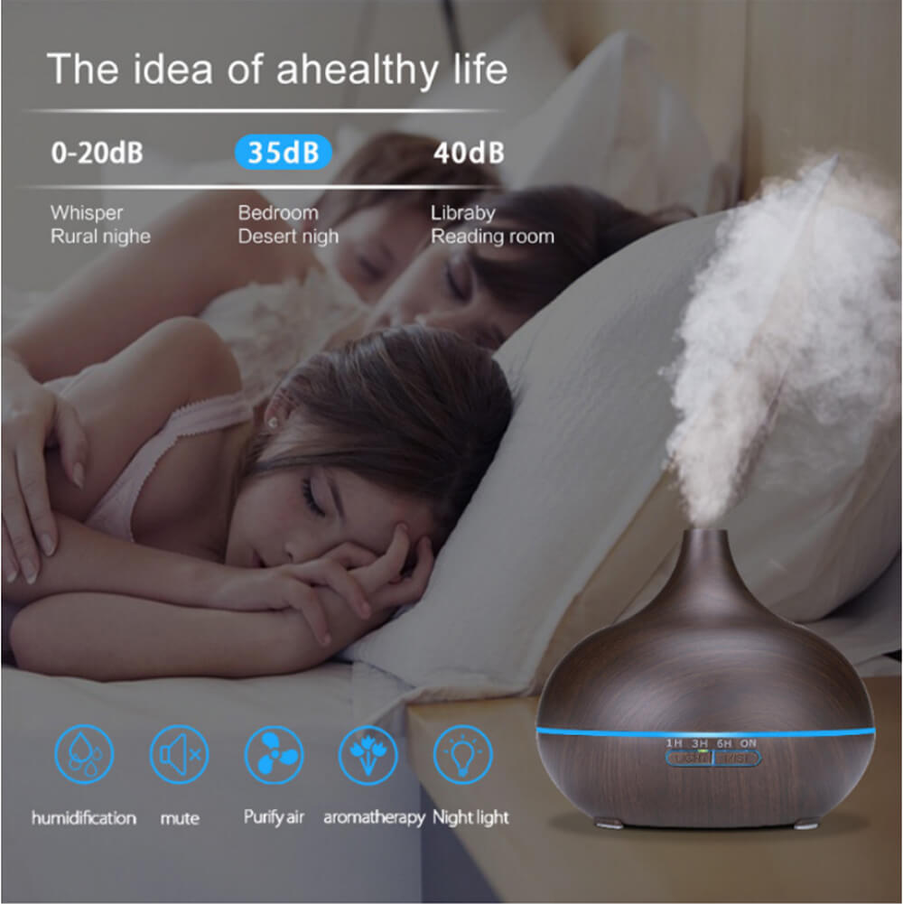 Aroma Diffuser Air Humidifier Essential oil diffuser 400ML Ultrasonic Remote Control Cool Mist Fogger LED Lamp