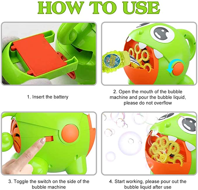 Kids Bubble Toy Little Monster Bubble Maker Automatic Rechargeable Bubble Toy Protable