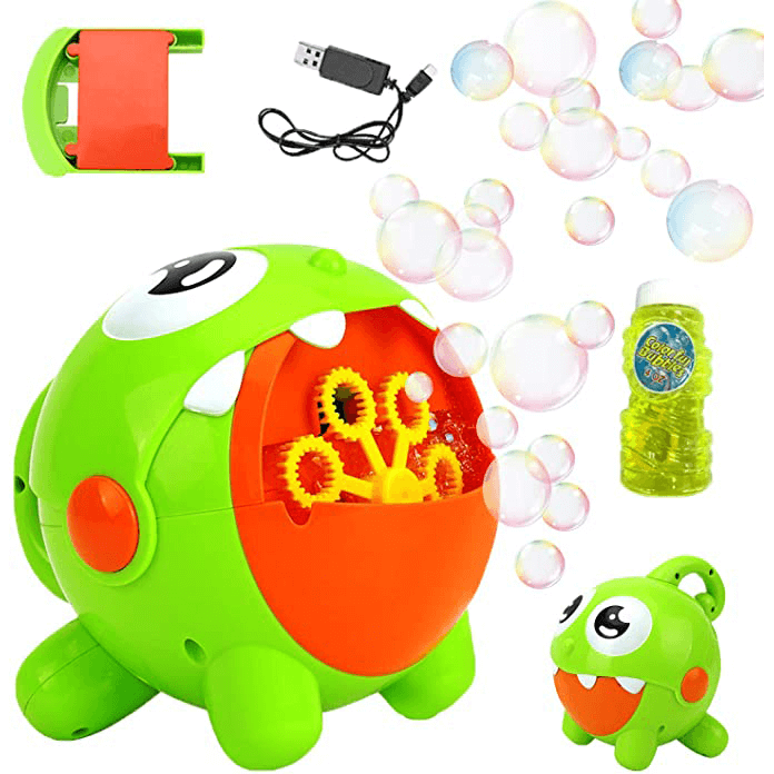 Kids Bubble Toy Little Monster Bubble Maker Automatic Rechargeable Bubble Toy Protable