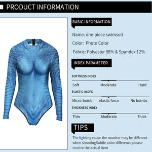 Women Neytiri Sexy Long Sleeve One-piece Swimwear