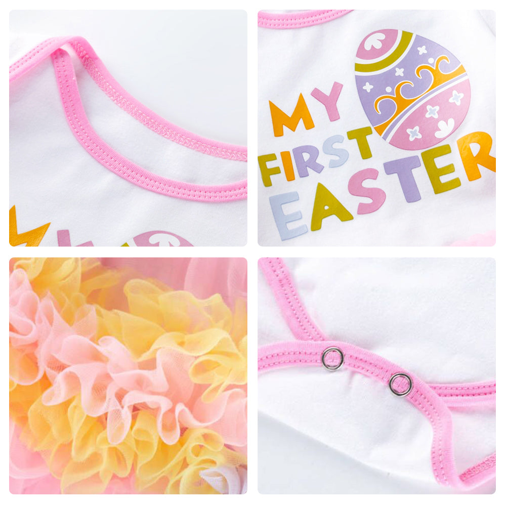 Sunbaby Newborn Baby Girl "My First Easter" Dress Set