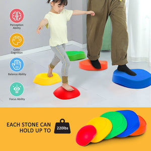 Toodler Kids Stepping Stones Balance Stones Safe Non-Slip Blocks for Balance Training