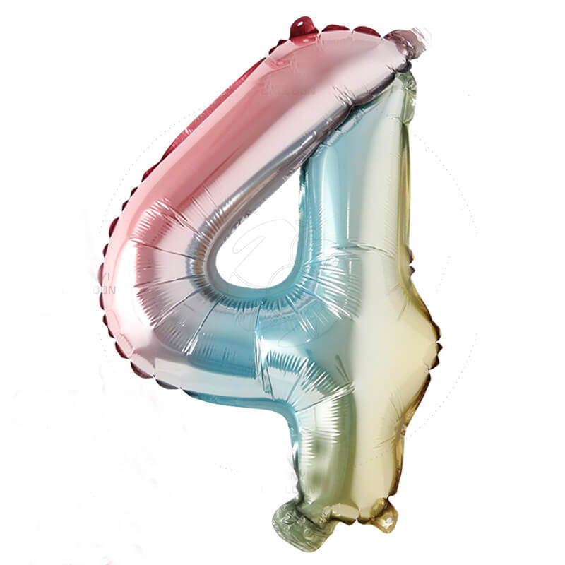 Birthday Balloon Gradual Rainbow Color Letter Number Balloon for Party