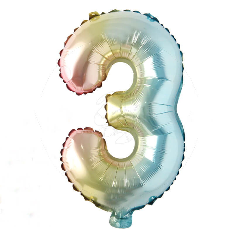 Birthday Balloon Gradual Rainbow Color Letter Number Balloon for Party