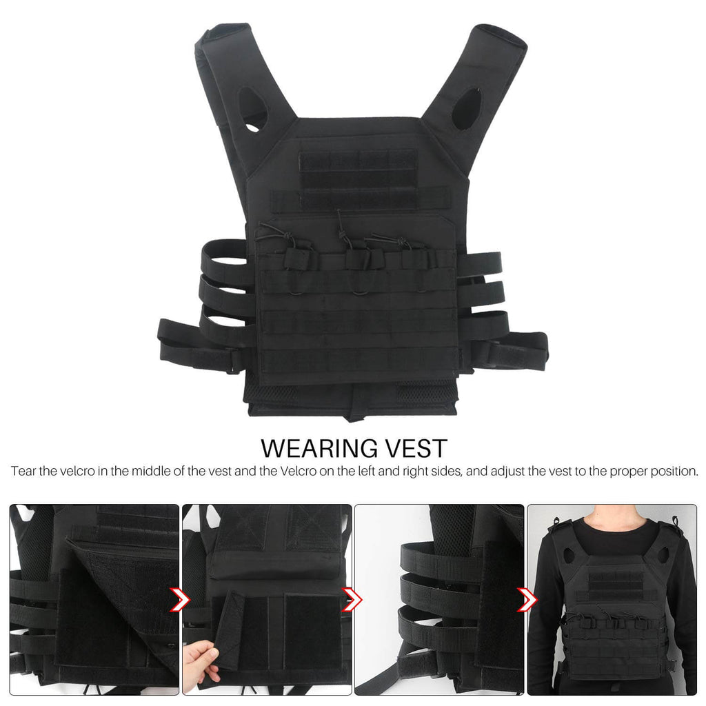 Tactical MOLLE Vest Airsoft Paintball Vest Adjustable CS Field Training Vest Chest Protector