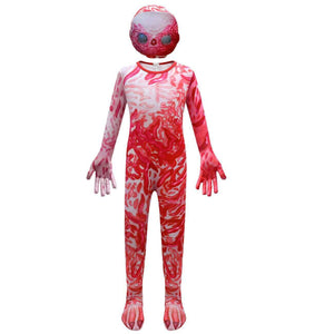 Boys Girls Demogorgon Monster Jumpsuit Unisex Cosplay Costume with Helmet Gloves and Feet Cover for Halloween Carnival