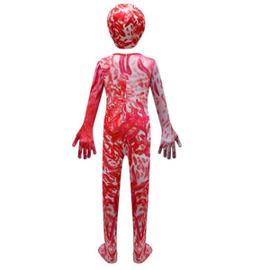 Boys Girls Demogorgon Monster Jumpsuit Unisex Cosplay Costume with Helmet Gloves and Feet Cover for Halloween Carnival