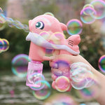 New Flashing Light Up Kids Dolphin Magic Bubble Maker Gun Summer Toys
