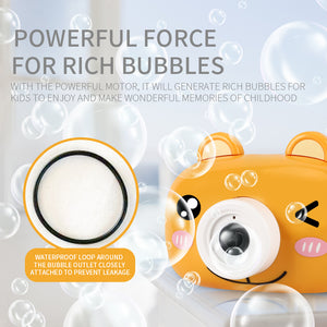 Kids Cute Bubble Machine Magic Camera with Bubble Auto Blowing, with Music and Light