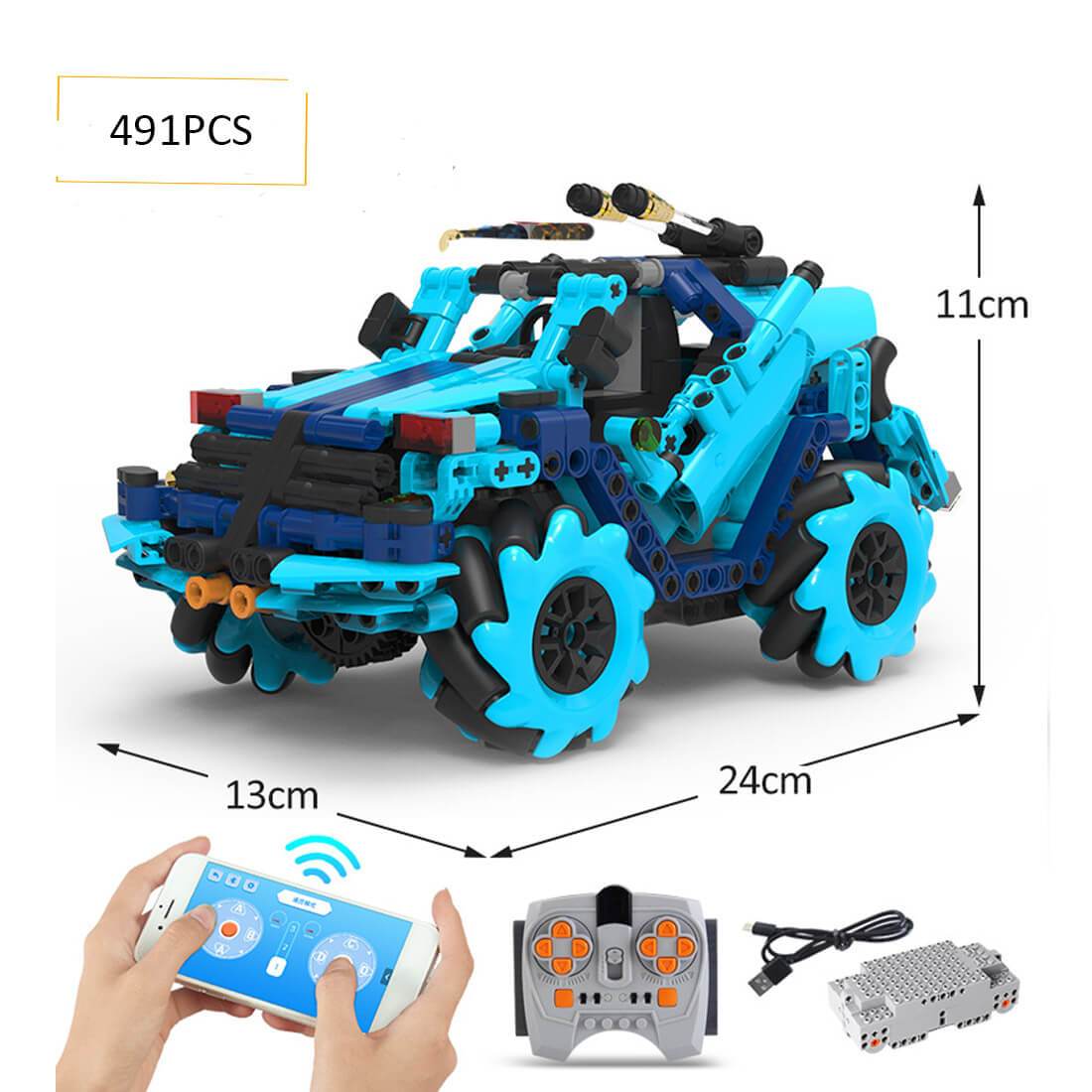 2.4Ghz Climbing Building Blocks Remote Control Car All-terrain Stunt Off-Road 360° Rotate Car
