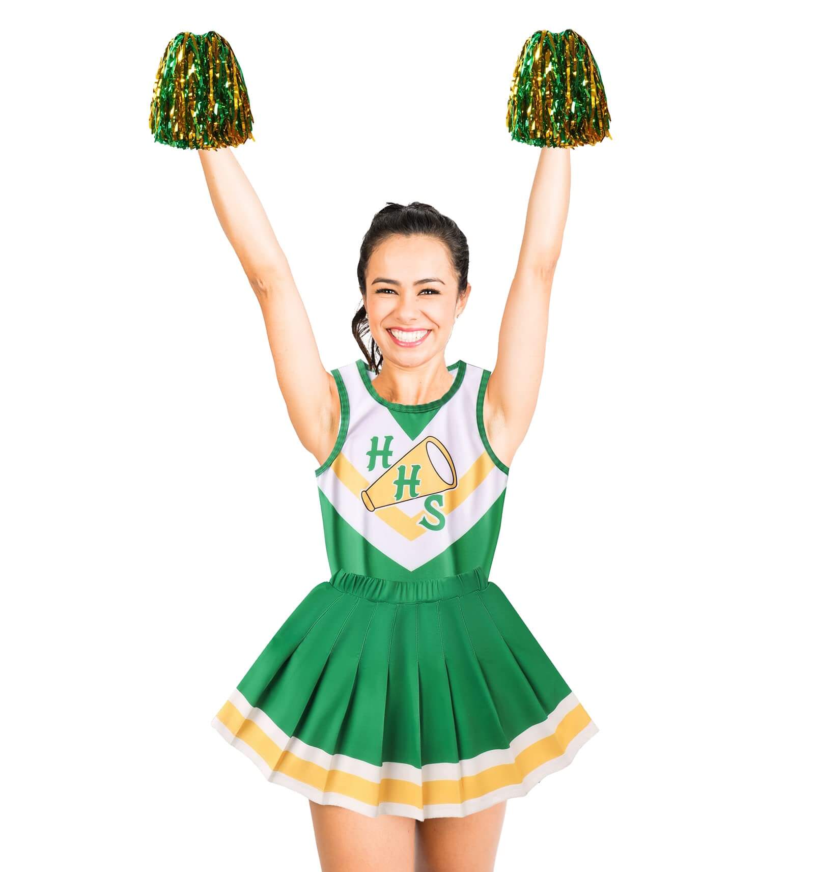 Girls Youth Hawkins Cheerleaders Costume Pom Poms Strange ST4 Green Uniform for Cosplay