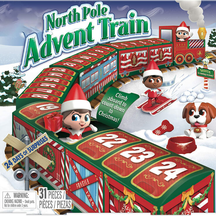 Christmas Train Toy 24 Days Christmas Countdown Calendar Blind Box Xmas Gifts for Kids