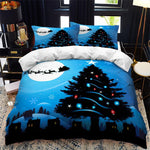 Christmas Bedding Set Santa Claus Cover Set Red Xmas Presents and Christmas Tree Printed Festival Quilt Cover