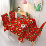 Christmas Waterproof Tablecloth and Stretchable Chair Covers Dust-Proof Family Party Table Decorations