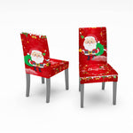 Christmas Waterproof Tablecloth and Stretchable Chair Covers Dust-Proof Family Party Table Decorations