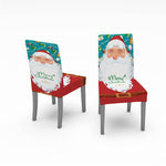 Christmas Waterproof Tablecloth and Stretchable Chair Covers Dust-Proof Family Party Table Decorations