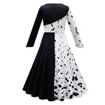 Kids Black/ White Costume Fashion Dress and Accessories Full Set for Girls Halloween Cosplay