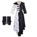 Fashion High Low Dress with A Pair of Gloves For Halloween Cosplay