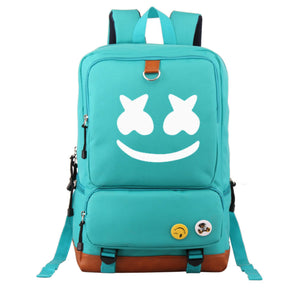 Large DJ Marshmallow Backpack Smiley Face Student Schoolbag Outdoors Hiking Camping Travel Bag