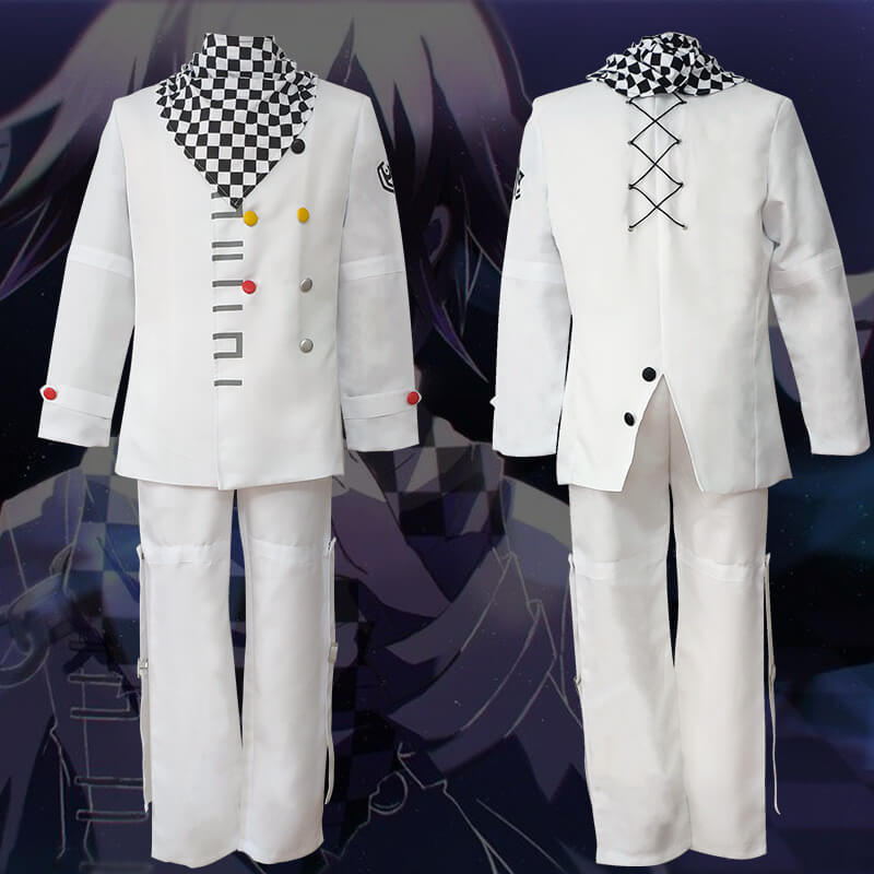 Anime Kokichi Oma Uniforms Scarf Cloak Wig Set Cosplay Costume for Adult