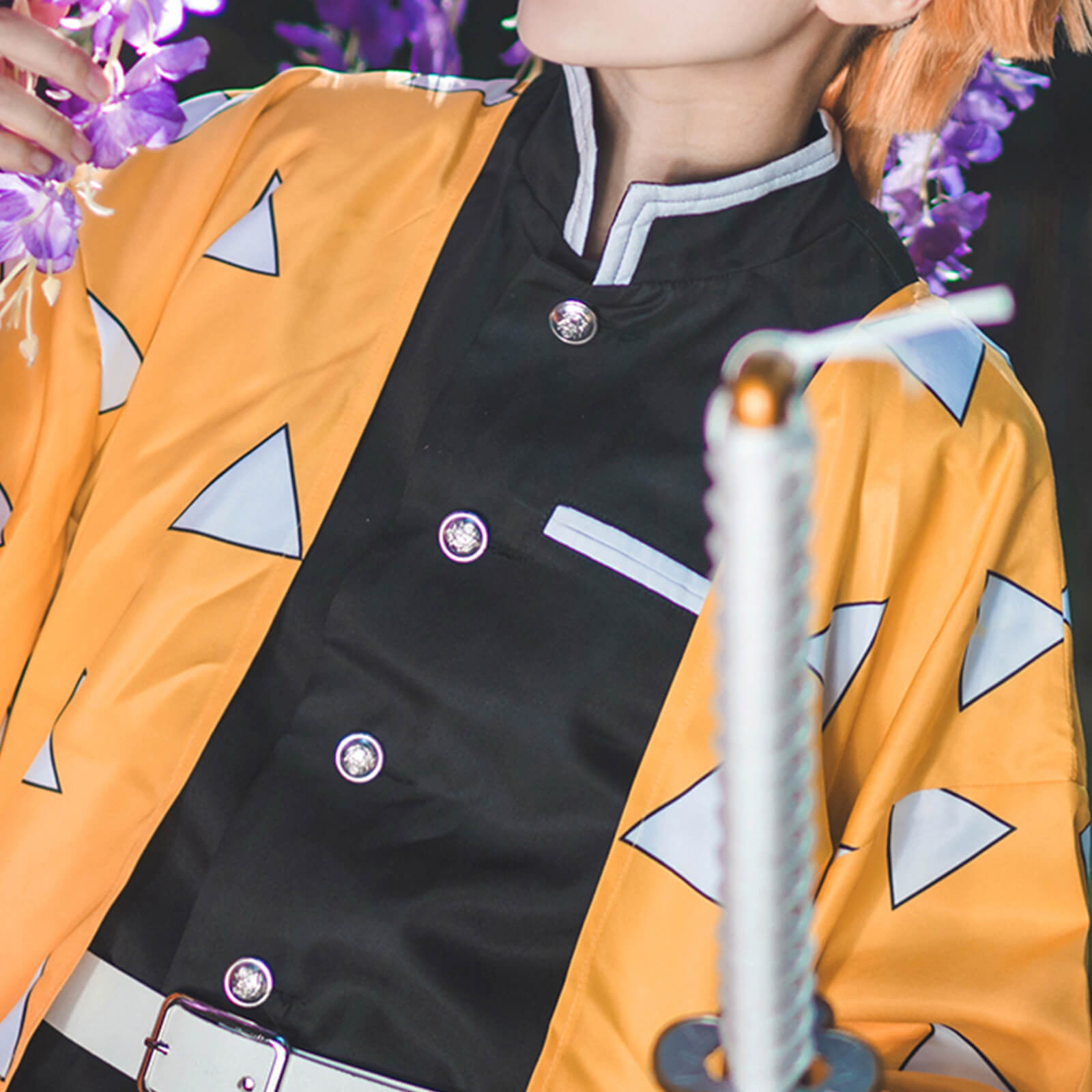 Zenitsu Costume Adult Kids Comic-Con Party Zenitsu Cosplay Outfit Full Set