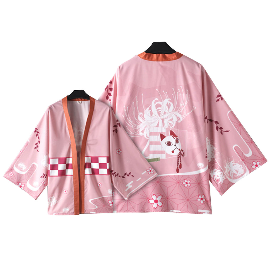 Kids Manga Cosplay Shirt Tanjiro Nezuko Zenitsu Giyu Kyojuro Haori Coat Cosplay Costume
