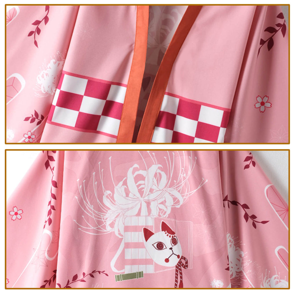 Kids Manga Cosplay Shirt Tanjiro Nezuko Zenitsu Giyu Kyojuro Haori Coat Cosplay Costume
