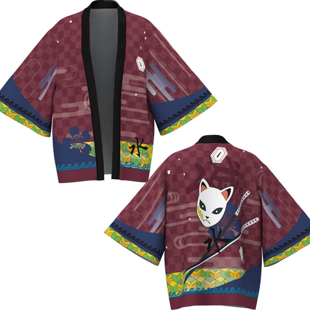Kids Manga Cosplay Shirt Tanjiro Nezuko Zenitsu Giyu Kyojuro Haori Coat Cosplay Costume