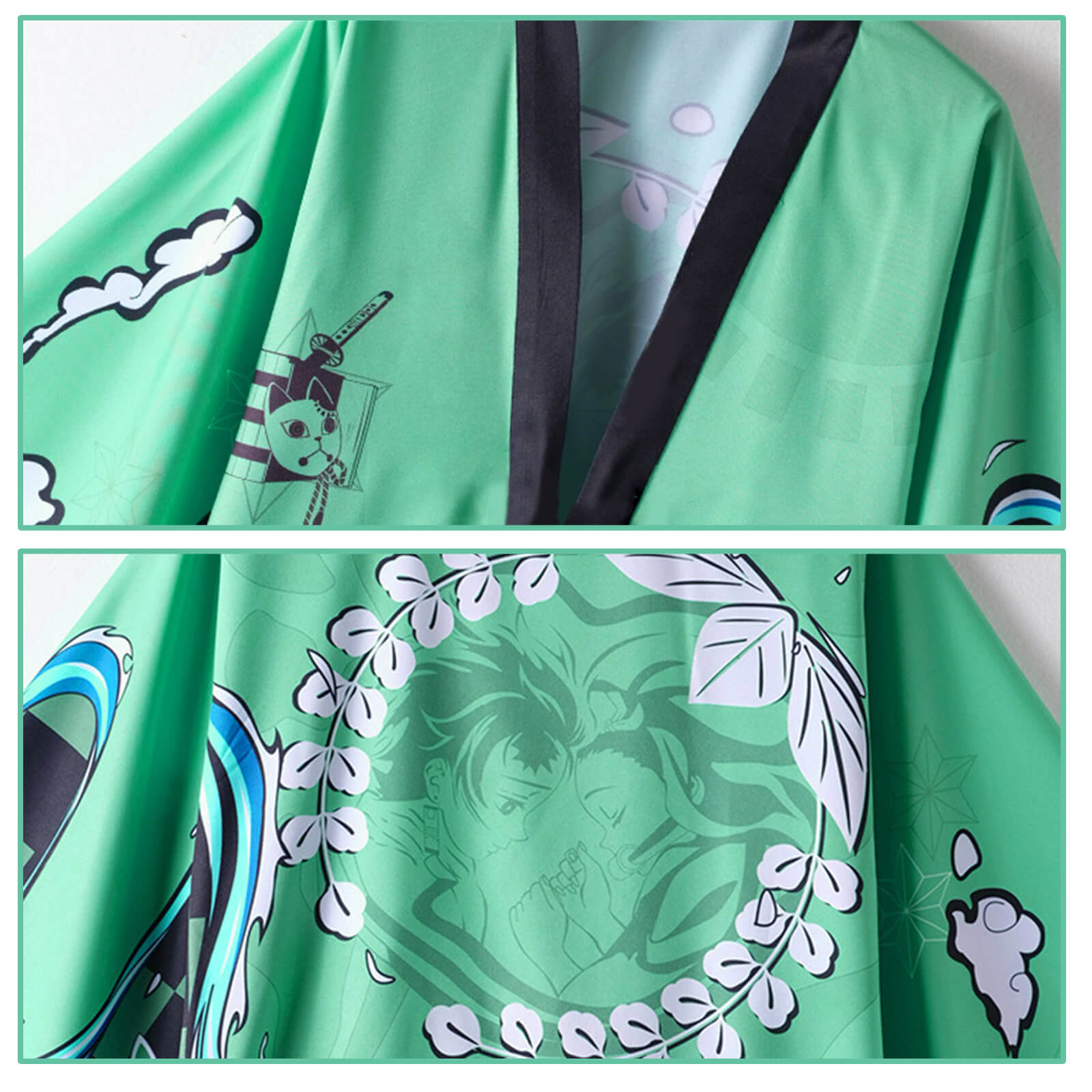 Kids Manga Cosplay Shirt Tanjiro Nezuko Zenitsu Giyu Kyojuro Haori Coat Cosplay Costume