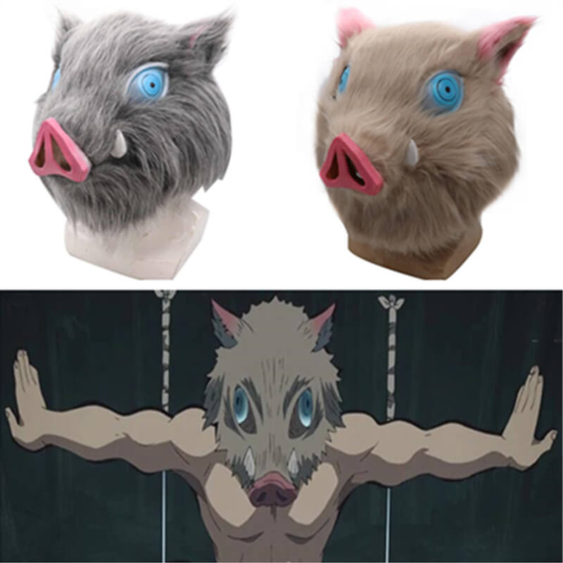 Hashibira Inosuke Mask Pig Plush Helmet Kimetsu Cosplay Essentials