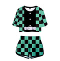 Tanjiro Nezuko Running Suit Zenitsu Giyu Top and Shorts Halloween Activewear