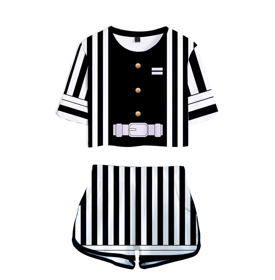 Tanjiro Nezuko Running Suit Zenitsu Giyu Top and Shorts Halloween Activewear
