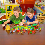 50 Pieces Dinosaur Play Set - Walking Dinosaur with Moving Jaws Coming Out From Jurassic World, Develop Kids Imagination