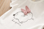 Kids Easter Dress 3T-7 Bunny T-shirt and Tutu Skirt 2pcs Suit Girls Easter Outfit