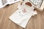 Kids Easter Dress 3T-7 Bunny T-shirt and Tutu Skirt 2pcs Suit Girls Easter Outfit