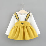 Baby Toddler Cute Bunny Dress A Great Birthday Gift YELLOW/ PINK/ BLUE Colors