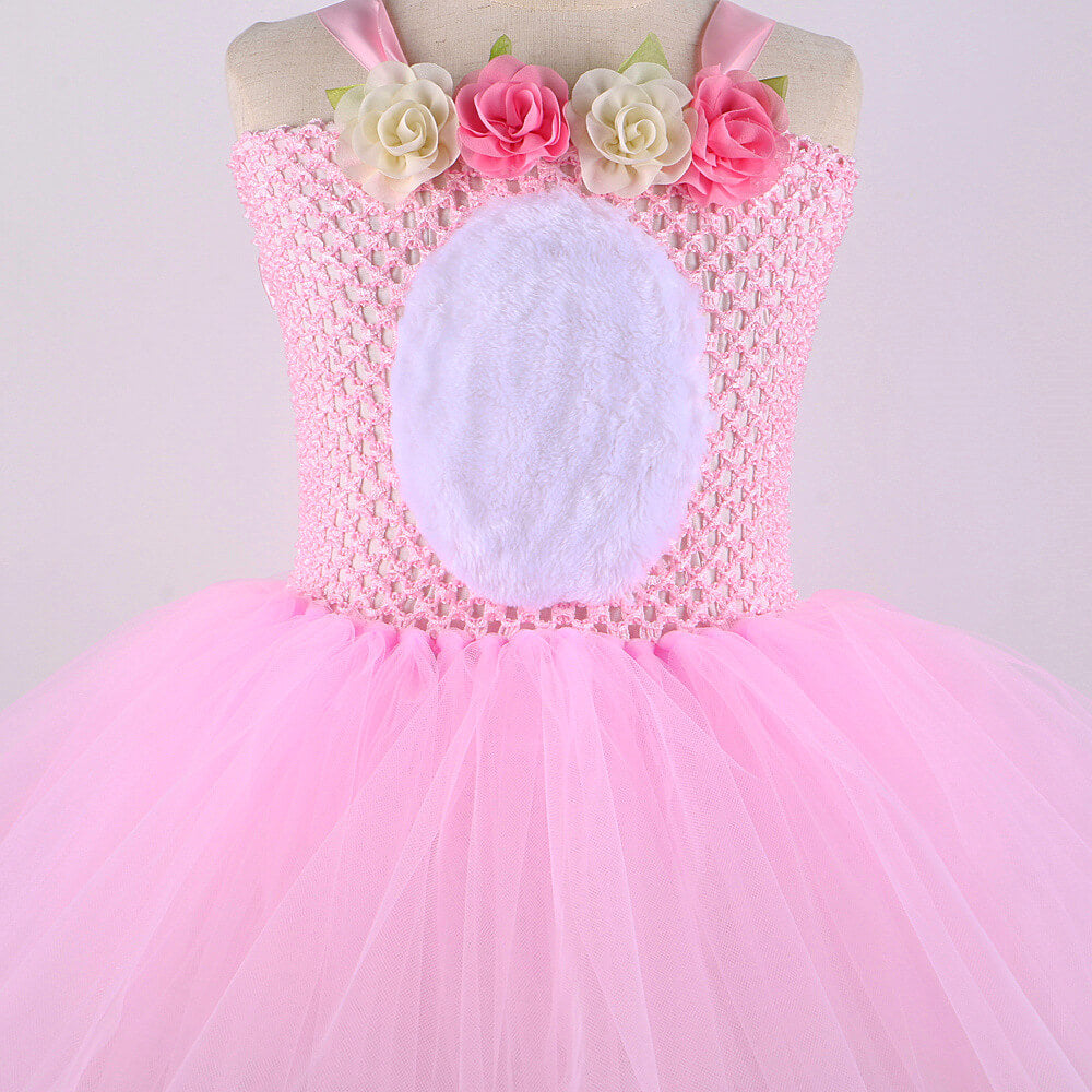 Kids Cute Tutu Dress with Ears Headband Bow Ties Tail Set Bunny Costume