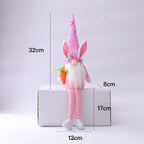 3Pcs Elf Doll Long Legs with Egg Rudolf Doll  DIY Happy Party Decor For Home
