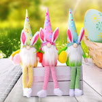 3Pcs Elf Doll Long Legs with Egg Rudolf Doll  DIY Happy Party Decor For Home