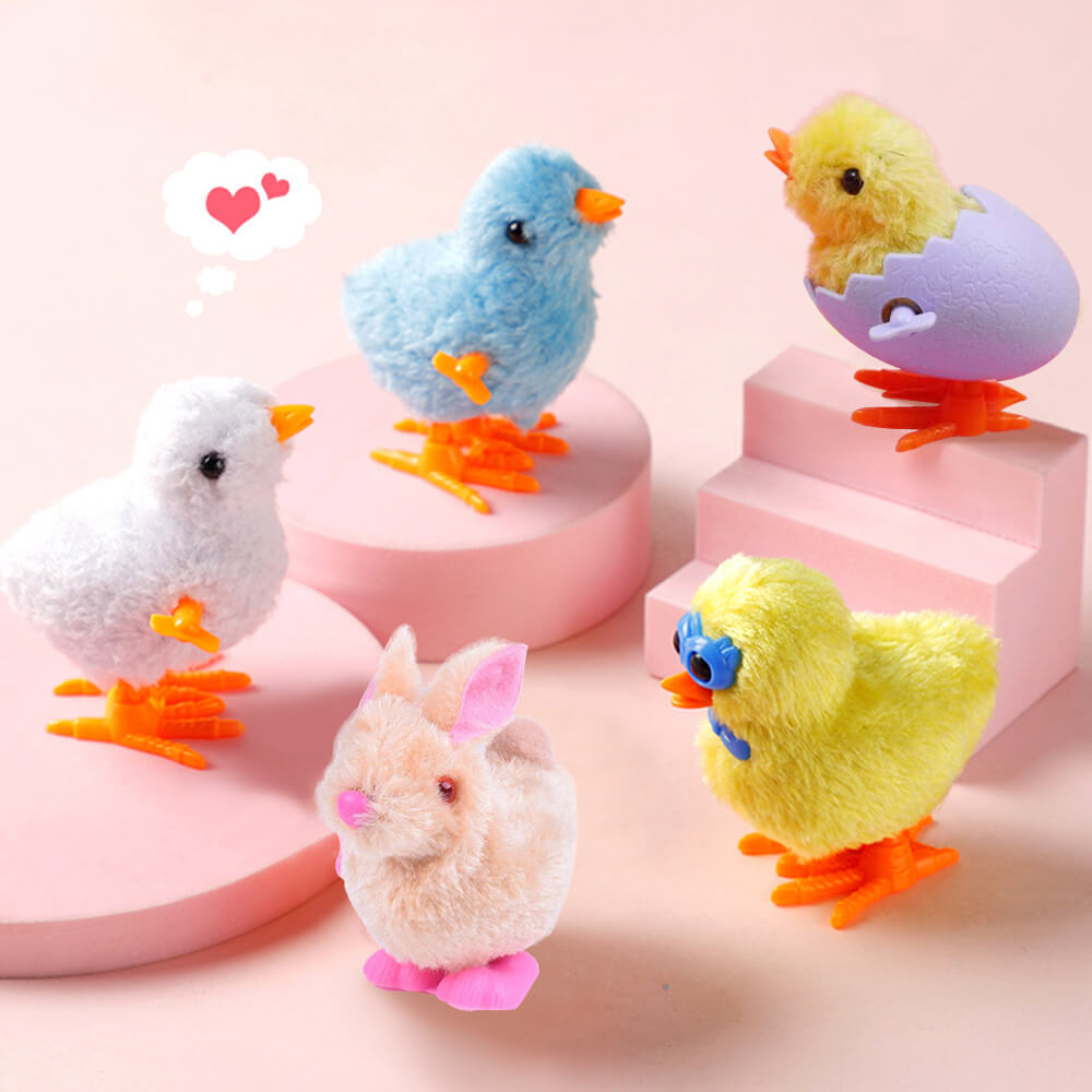 Easter Wind Up Toys Jumping Chicks Rabbit Clockwork Toys Easter Basket Stuffs for Boys and Girls