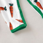 Baby Carrot Printed Romper and Bunny Rabbit Ears Hat 2pcs Suit