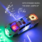 Electronic Police Car Toy with 360 Degree Rotary Wheel Cool Lighting Sirens Sound and Rotation