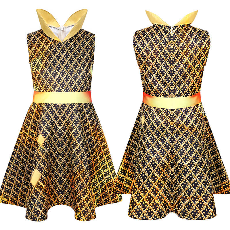 Kids Elemental Cosplay Costume Ember Lumen Dress and Wade Ripple Suit