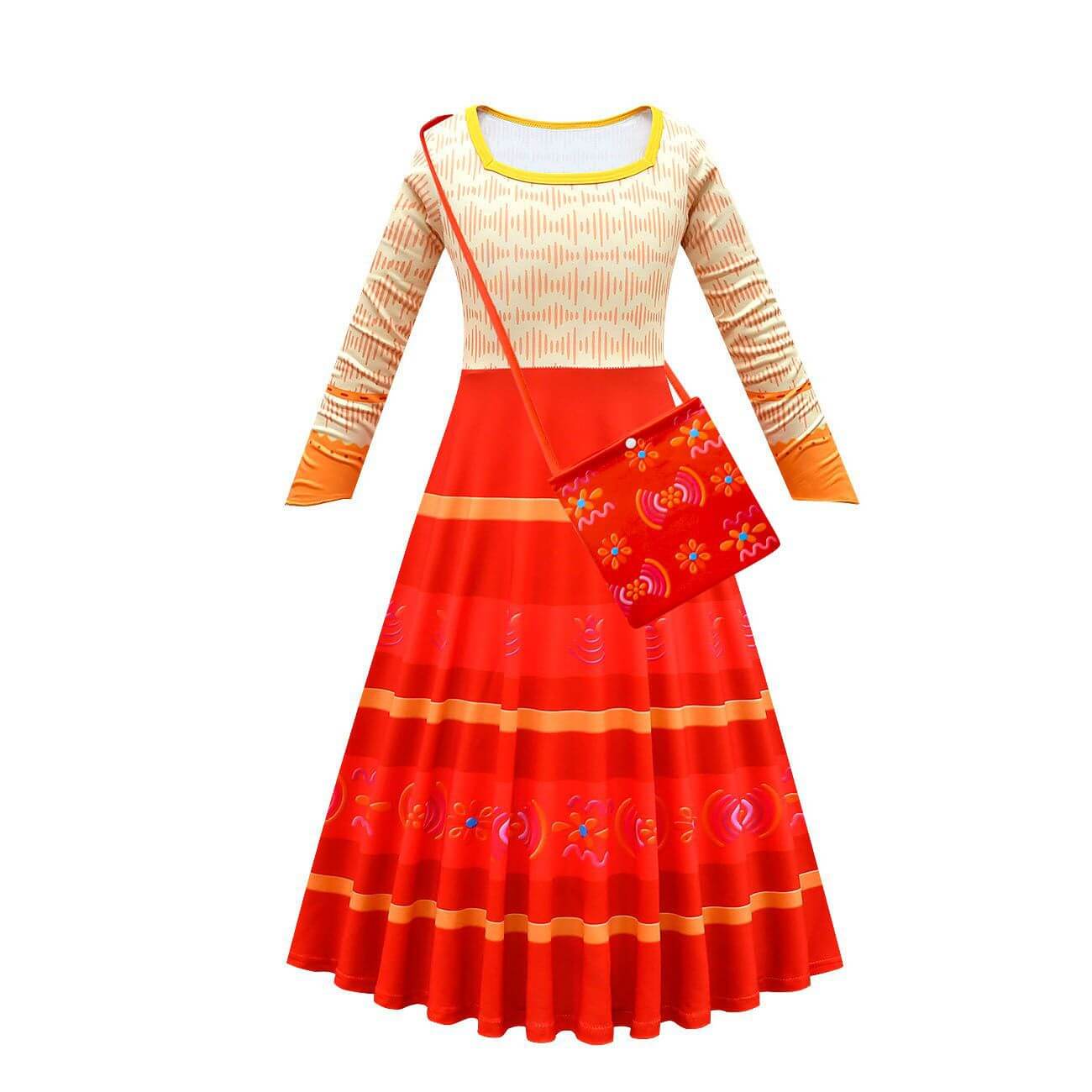 Kids Dolores Dress Long Sleeve A-Line Dolores Madrigal Cosplay Costume